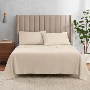 WelHome 320 Thread Count 4-piece Cotton-rich Sheet Set, Oyster Gray, NWT